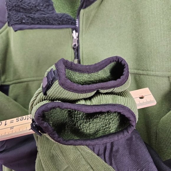 L.L. Bean Full Zip Fleece Sweater Jacket Green Black 2 Tone Pockets Men's Size L - Picture 6 of 10